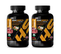 Metabolism Energy Booster - Pure Organic Coconut Oil - Medium Chain Fatty ACIDS - Powerful and Potent - Coconut Oil 100% Pure - 2 Bottles (120 Softgels)