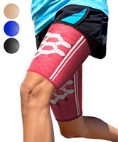 Sparthos Thigh Compression Sleeves (Pair) – Upper Leg Sleeves for Men and Women Support for Bruised Tender Strained Muscles Pulled Hamstring Quad Brace Pain Relief Sports Injury Recovery (Pink-S)