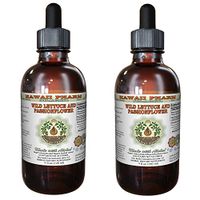 2-in-1! Wild Lettuce & Passion Flower Glycerite, Organic Wild Lettuce (Lactuca Virosa) & Passion Flower (Passiflora Incarnata) Alcohol-Free Liquid Extract, Hawaii Pharm Trusted Brand, 2x4 oz