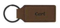 Dimension 9 Laser Engraved, Classic Leatherette Key Ring, Brown (LKR-Carl)