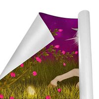 Gift Wrapping Paper Roll Unicorn Floral Purple for Birthday,Holiday,Wedding,Baby Shower Gift Wrap - 3Rolls - 58inch x 23inchPerRoll