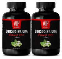 Ginkgo biloba for Memory - Ginkgo Biloba Leaf 120mg - Improves Cognitive Ability (2 Bottles - 100 Capsules)