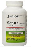 Major Pharmaceuticals Senna Natural Vegetable Laxative 8.6mg Tablets, 1000 Count