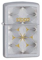 Zippo Flower Patten Pocket Lighter, Satin Chrome