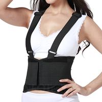 Lumbar Support Belt with Suspenders for Women - Black (Size L)