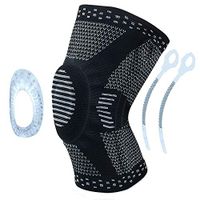 Knee Brace Compression Sleeve with Side Stabilizers & Patella Gel Pads Knee Support Protector for Running, Basketball, Weight Lifting, Gym,Eniscus Tear Arthritis Sports Joint Pain Relief (Black,XL)