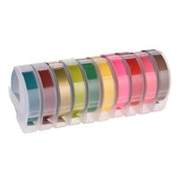 Docooler Label Tape, 3D Plastic Embossing Labeling Tape Refill for DYMO 12965 1610 Label Maker Tape with 3/8 Inch 9.8 feet, 1 Roll