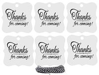 Thank You for Coming Printed Gift Tags 2 x2" - 24pack (White/Black)