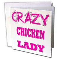 Crazy Chicken Lady - Greeting Card, 6 x 6 inches, single (gc_174980_5)