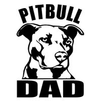 Pitbull DAD - Vinyl 6" (Color: Black) Decal Laptop Tablet Skateboard car Windows Stickers