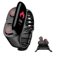 Smart Watch Dual Wireless Bluetooth Earbuds 2 in 1 IP67 Waterproof Touch Scree Smart Sport Bracelet Fitness Trackers Heart Rate Blood Pressure Monitor for Android & iOS Long Standby
