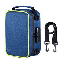 Upgraded Smell Proof Bag, Waterproof Smell Proof Container with Removable Strip, Odor Proof Stash Bag Suitable for Herbs, Medicine, Spices, Grinder, Lighters, Smell Proof Case with Lock(Blue)