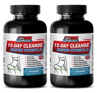 Weight Loss Products - 15 Days Cleanse Super Formula - 1180MG - Senna Leaf Extract - 2 Bottles 60 Capsules