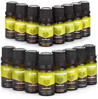 Woodland Natural Essential Oils with DIY Aromatherapy Book (10 ml, 16 Bottle Set) 100% Pure, Therapeutic Grade - Diffusers, Bath, Massage - Lavender, Peppermint, Tea Tree - Relaxation, Meditation