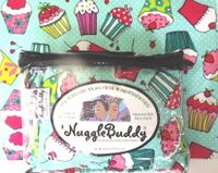 'NUGGLEBUDDY Microwaveable Moist Heat & Aromatherapy Organic Rice Pack. Cold Pack. Teal Flannel"COOKIE'S CUPCAKES" with HOT CHOCOLATE Scent!
