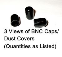 100 Pack - BNC/Coax Black Rubber Dust Covers/Caps. (.5" tall. .343" ID)