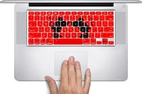 Cute Two Mice Silhouettes Heart Red Design Print Image Macbook Keyboard Decals (Fits 13, 15 inch Air/Pro/Retina) by Trendy Accessories