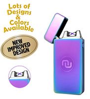 Novelty Wares - USB Flameless Plasma Dual Arc Rechargeable Windproof Cigarette Lighter with Charging Cable and Gift Box (Neon)