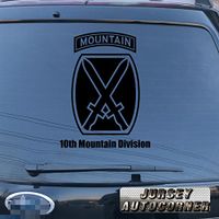 3S MOTORLINE 10th Mountain Division US Army Decal Sticker Car Vinyl Pick Size Color die Cut no Background a (Black, 4'' (10.2cm))