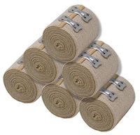 NexSkin 2" Organic Latex Free American Cotton - Comfort Elastic Bandage with Clip Fasteners - Beige, 6 Pack