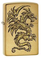 Zippo 29725 Dragon Design Brushed Brass Lighter
