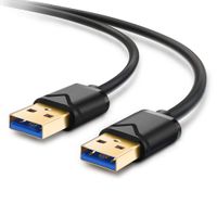 QIVYNSRY USB Cable 3.0 A to A Cable Type A Male to Male Short Cable Cord Data Transfer 5Gbps for External Hard Drive Enclosures HDD, Printers, Modems, Cameras (3FT)