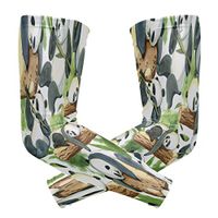 ZZKKO Panda Bamboo Cooling Arm Sleeves Cover Uv Sun Protection for Men Women Running Golf Cycling Arm Warmer Sleeves 1 Pair