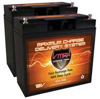 Qty 2 VMAX600 AGM Group 1/2 U1 Deep Cycle Battery Replacement for EV Rider Stand-N-Ride 12V 20Ah Wheelchair Battery