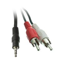 ACL 1 Feet 3.5mm Stereo Male to Dual RCA Male (Right and Left) Audio Cable, Black, 1 Pack