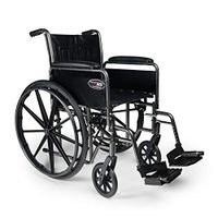 Everest & Jennings Traveler SE Wheelchair, Detachable Full Arms & Swingaway Footrests, 16x16" Seat, Silvervein Color