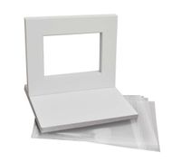 Golden State Art, Pack of 10 White Pre-Cut 8x10 Picture Mat for 5x7 Photo with White Core Bevel Cut Mattes Sets. Includes 10 High Premier Acid Free Mats & 10 Backing Board & 10 Clear Bags