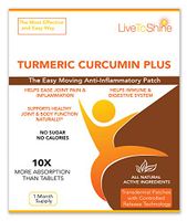 Turmeric Curcumin Anti Inflammatory Patches - Joint and Arthritis Pain Relief – All Natural - High Potency Absorption– USA Made by Live To Shine