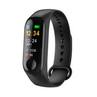 indigi M3 Fitness Tracker & SmartWatch - Remote Notifications - Heart Rate - Blood Pressure - Pedometer - Sports Activity Monitor (Black)