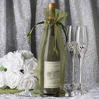 Efavormart 50PCS Moss/Willow Organza Gift Bag Drawstring Pouch Wedding Favors Bridal Shower Treat Jewelry Bags - 6"x15"