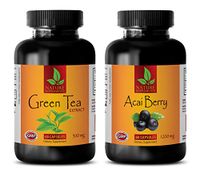 antioxidant Vitamins - Green Tea Extract – ACAI Berry Extract - acai Powder Organic - 2 Bottles (60 Capsules + 60 Capsules)
