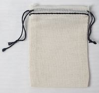 Made in the USA 2.75x3.75 inch cotton double drawstring bags (black hem and drawstring) 100 count pack