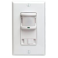 Leviton PR180-1LW Decora 500W Incandescent, 400VA, Passive Infrared Wall Switch Occupancy Sensor, Single Pole and 3-Way, White