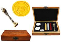 MNYR Vintage Lemon Fruit Luxury Wood Box Silver Metal Peacock Wedding Invitations Gift Cards Paper Stationary Envelope Seal Custom Logo Wax Seal Sealing Stamp Wax Stick Melting Spoon Wood Gift Box Kit