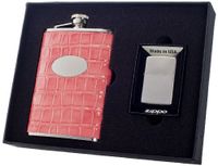 Visol"Merveilleux" Flask and Zippo Lighter Gift Set, 8-Ounce