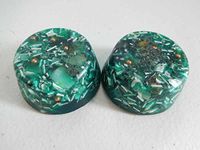 2 Transparent Green Small Tower Buster Crystal Orgone Generator Energy Accumulator 528Hz/7.83Hz/Advance Harmonics Many Beautiful Ingredients and Colors!! (Transparent Green)