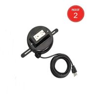 LUXOR RE20 Retractable Power Cord, 20" (Pack of 2)