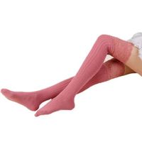 bjduck99 Women High Socks Pantyhose Tights Knitting Lace Cotton Over Knee Thigh Stockings