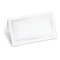 PaperDirect White 38lb Cover Stock Folded Place Cards with White Foil Border, Micro-Perforated, 2" x 3 1/2", 100/Pack, Laser and Inkjet Compatible
