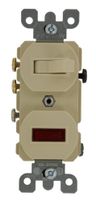 Leviton 5246-I 15A, 120V, Duplex Style 3-Way, Neon Pilot AC Combination Switch, Commercial Grade, Ivory