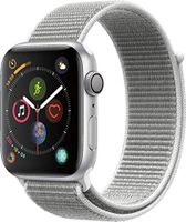 Apple Watch Series 4 (GPS only) Aluminum Case Compatible with iPhone 5s and Above (Silver Aluminum Case with Seashell Sport Loop, 44mm)
