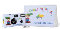 I'm The Big Brother Camera and Photo Album Set in Blue, Customize with Hair and Complexion Colors. Personalize with Big Brother's Name. Big Brother Gift (PK507)