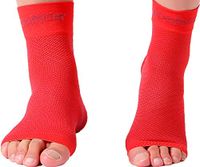Doc Miller Plantar Fasciitis Socks Medical Grade Compression Foot Sleeves - Ankle Arch & Heel Support Achilles Tendon Support, Heel Spurs Tendonitis, Joint Pain Eases Swelling (Red, Small)