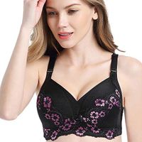 Kiminana Women Underwear,Women Plus Size Sexy Lace Bra Underwire Push Up Thin Soft Minimizer Bra Khaki