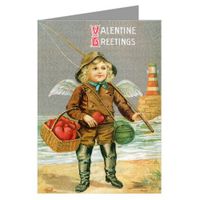 Fishing For your Love Vintage Valentines Day Note Card