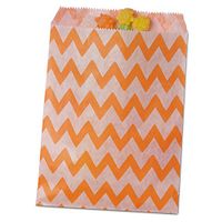 Orange Chevron Candy Bags 5 1/8" X 6 3/8" | Quantity: 100